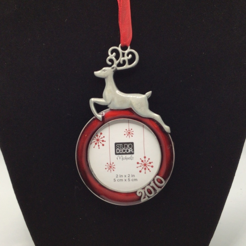 Studio Decor Red and Silver Reindeer Ornament